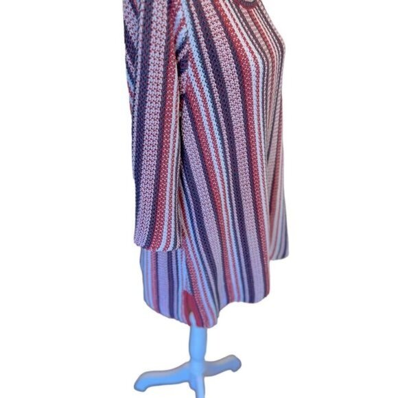 Soft Surroundings MONTEGO BAY knit 3/4 sleeve sweater size 1X Striped - Picture 4 of 11